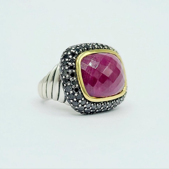 David Yurman Jewelry - David Yurman Waverly Ring With Ruby Black Diamonds And Gold